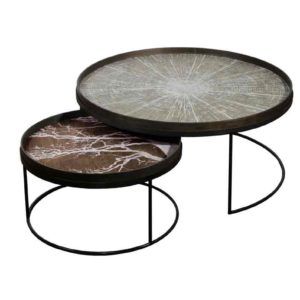 Set de 2 tables basses Tray ronde Extra Large
