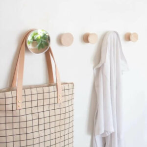 Patère céramique et sangle cuir