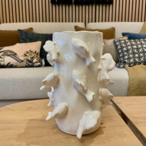 Vase céramique poissons